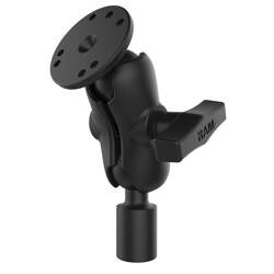 RAM® Krótki podwójny uchwyt kulowy z okrągłą płytką i gwintem 1/2" NPT