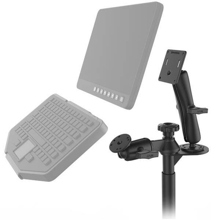 Górny słupek RAM® 8” i mocowanie VESA z podwójną kulą 75 x 75 mm