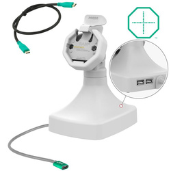 GDS® Uni-Conn™ Zasilana odchylana i obrotowa stacja dokująca z USB-C + dane - szary