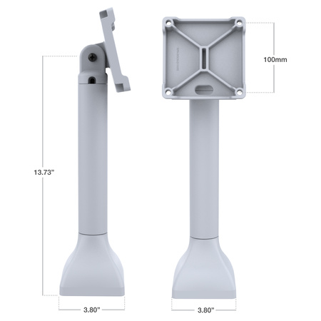 Uchwyt na cokół RAM® 14" z VESA 100 mm i 75 mm oraz prowadzeniem kabli - szary