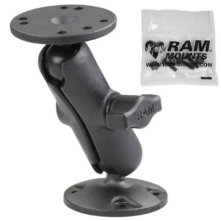 RAM® Composite Double Ball Mount ze sprzętem do Garmin Striker + More