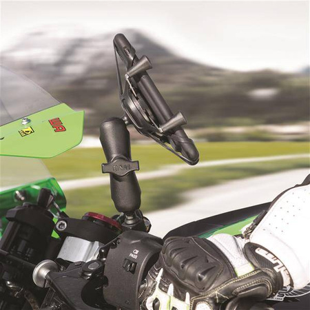 Uchwyt na telefon RAM® X-Grip® z kompozytowym ramieniem z podwójnym gniazdem