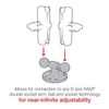 RAM® Double Ball Adapter with Round Base - B Size