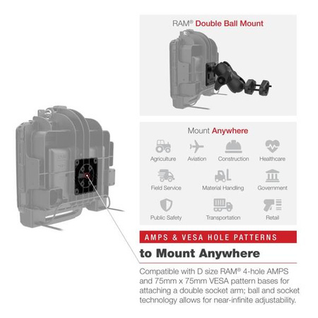 RAM® Power + Dual USB Locking Dock for Zebra ET8x 2-in-1 Tablet