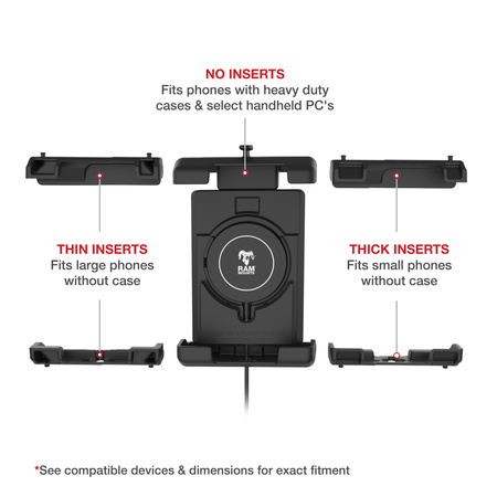 Uchwyt RAM® Quick-Grip™ Pro XL z przyssawką i bezprzewodową ładowarką Qi2 15W