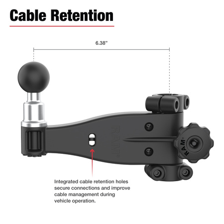Ramię zawiasu ciernego RAM® z kulką Pin-Lock™ do Tough-Bar™