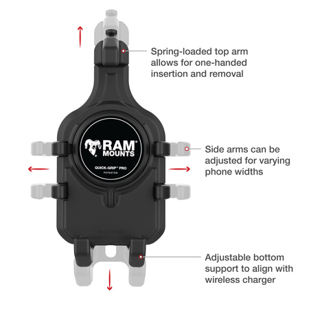RAM® Quick-Grip™ Pro Phone Mount with Fork Stem Base - Short
