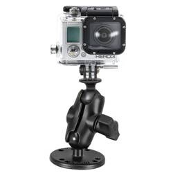 RAM® Drill-Down Double Ball Mount with Universal Action Camera Adapter