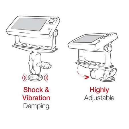Duży uchwyt do elektroniki morskiej RAM® z kluczem RAM® Hi-Torq - krótki