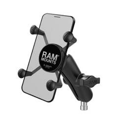 Uchwyt na telefon RAM® X-Grip® z podstawą zaciskową na kierownicę motocykla