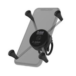Duży uchwyt na telefon RAM® X-Grip® z niskoprofilową podstawą kierownicy z zamkiem błyskawicznym