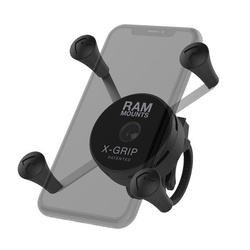 Uchwyt na telefon RAM® X-Grip® z niskoprofilową podstawą kierownicy z zamkiem błyskawicznym