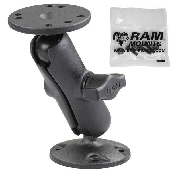 RAM® Composite Double Ball Mount ze sprzętem do Garmin Striker + More